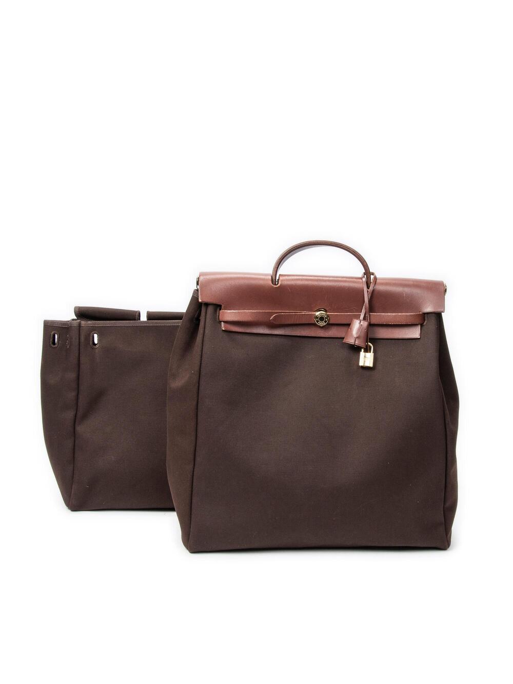 Hermes Herbag Toile And Leather Gm #376712H13B